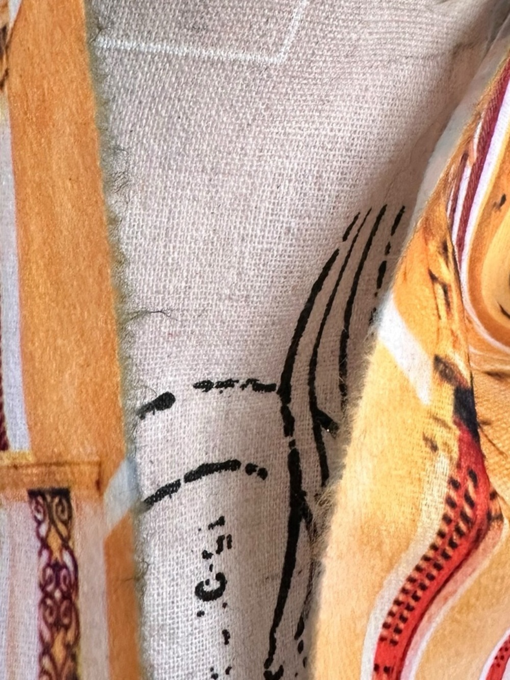 Reversible Venice Italy Scenic Fringe Oversized Scarf NWT Raw Hem 24x72 Art Wear - Picture 14 of 16